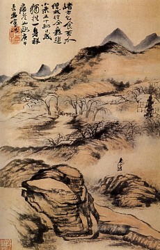  Camino Arte - Shitao va por los caminos fríos 1690 China tradicional
